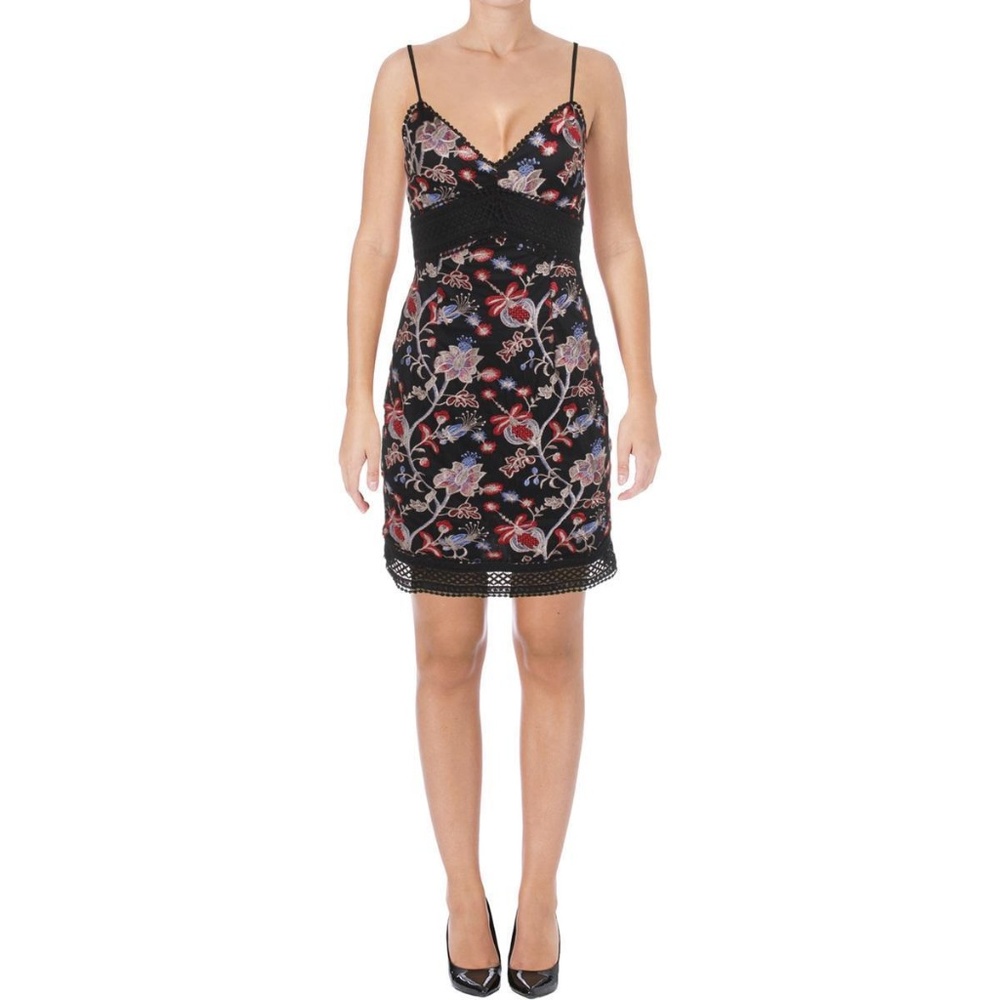 Aqua Floral Embroidery Dress